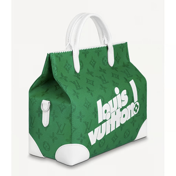 Louis Vuitton Litter White Green Monogram LV Logo Top Handle Shoulder Cross Bag - Picture 5 of 11